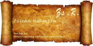 Zsinka Rafaella névjegykártya